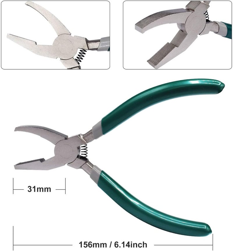GINWORD 2 Pcs Heavy Duty Glass Cutting Pliers, Glass Running Pliers Tips with Adjustable Screw, Stained Glass Tool, Tile Cutters Tool - Image 3